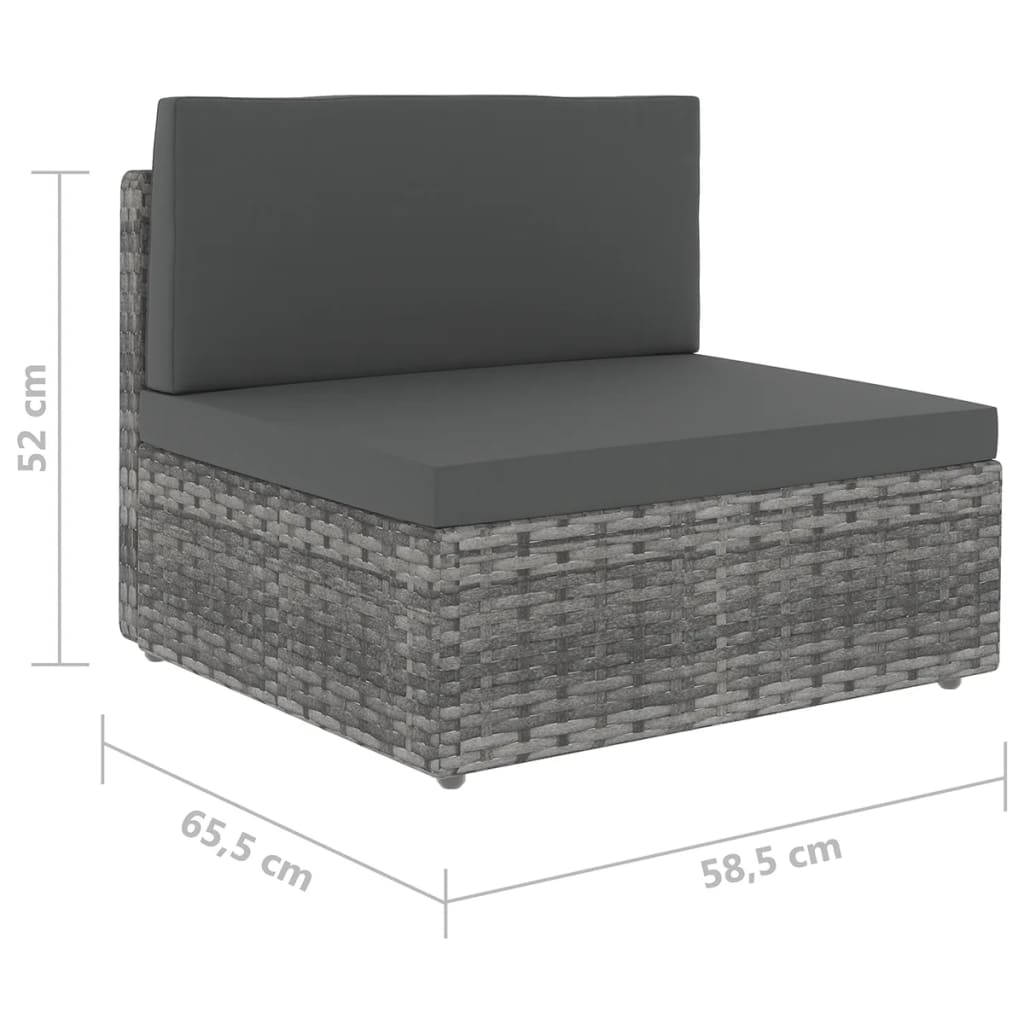 Σαλόνι Κήπου 10 Τεμαχίων Γκρι από Συνθετικό Ρατάν με Μαξιλάρια - PAKOBAZAAR