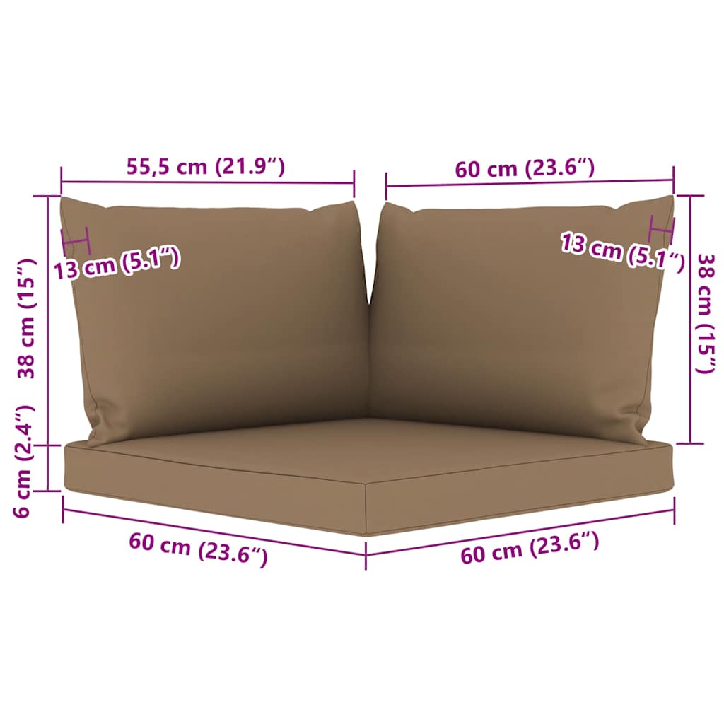 Σαλόνι Κήπου Σετ 5 Τεμαχίων με Taupe Μαξιλάρια