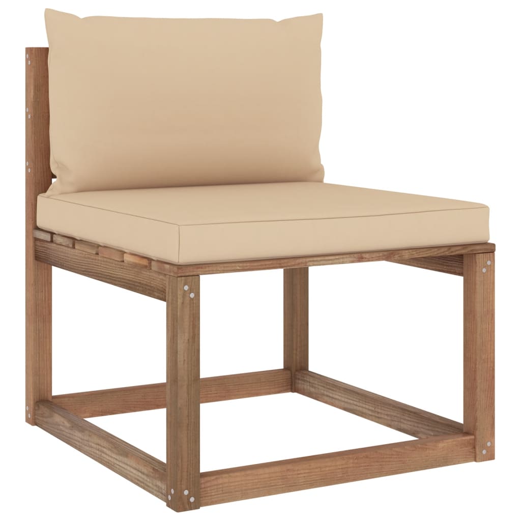 Σαλόνι Κήπου Παλέτες Σετ 6 τεμ. Εμποτ. Ξύλο Πεύκου με Μαξιλάρια - Pakobazaar