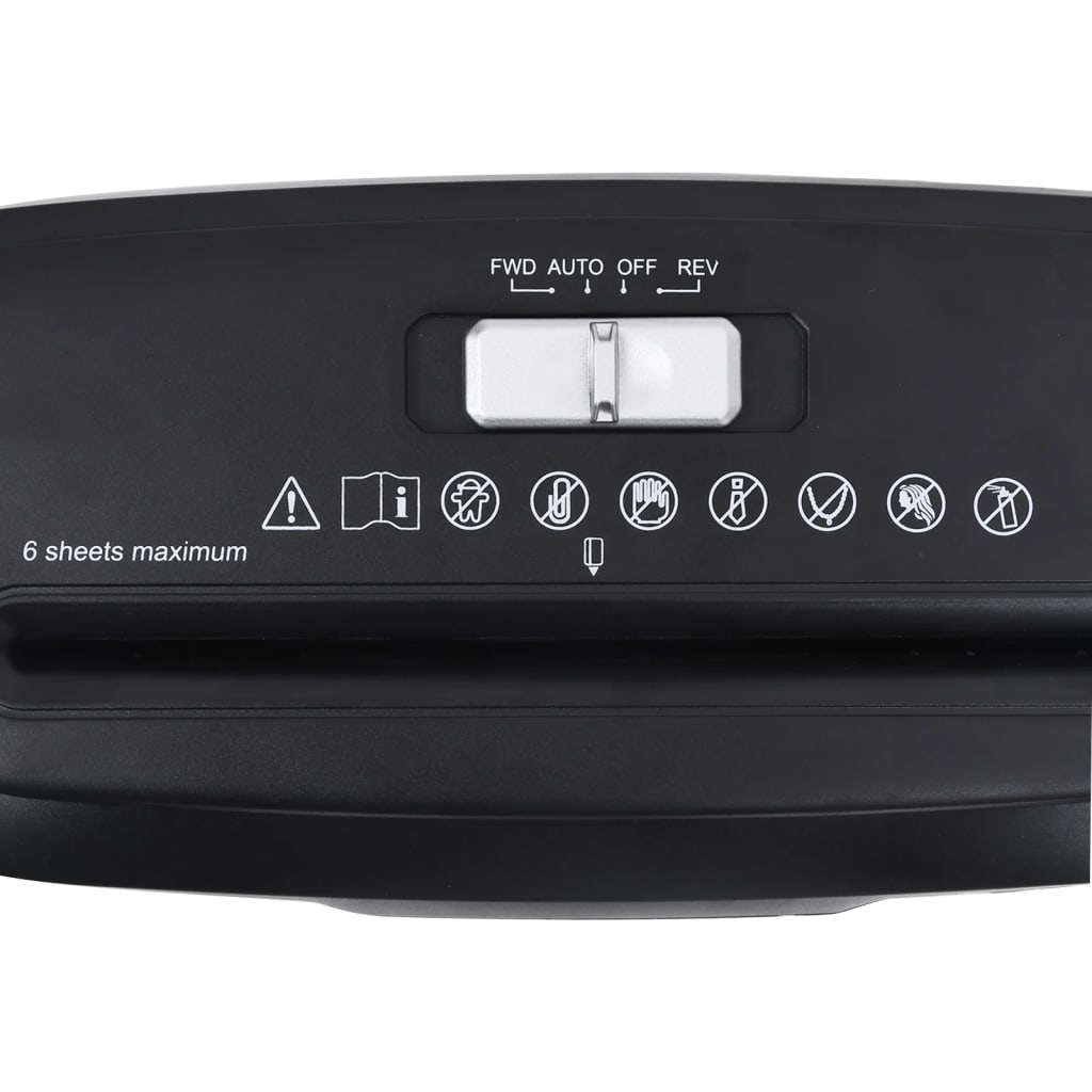 Καταστροφέας Εγγράφων 6 Φύλλων με Κοπή σε Λωρίδες Μαύρος - Pakobazaar