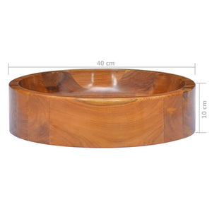 Νιπτήρας Ø40 x 10 εκ. από Μασίφ Ξύλο Teak