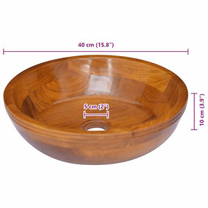 Νιπτήρας Ø40 x 10 εκ. από Μασίφ Ξύλο Teak