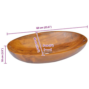 Νιπτήρας 60 x 40 x 10 εκ. από Μασίφ Ξύλο Teak