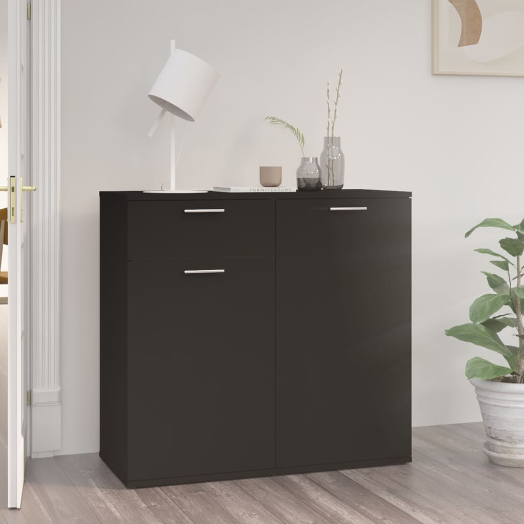 Ντουλάπι με Συρτάρι Μεύρο 80 x 36 x 75 εκ. από Επεξ. Ξύλο
