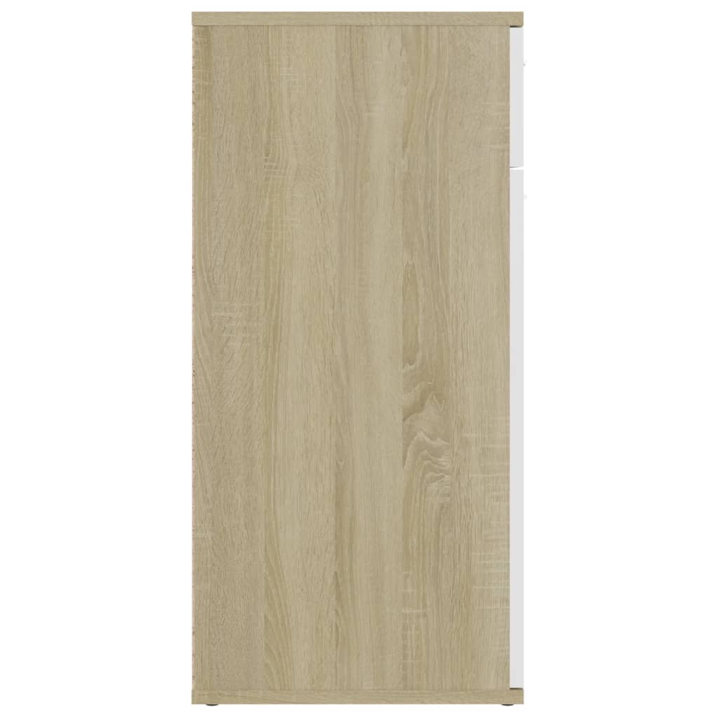 Ντουλάπι με Συρτάρι Λευκό/Sonoma Δρυς 80x36x75 εκ. Επεξ. Ξύλο