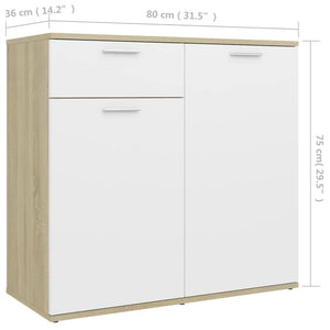 Ντουλάπι με Συρτάρι Λευκό/Sonoma Δρυς 80x36x75 εκ. Επεξ. Ξύλο