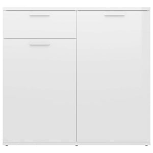 Ντουλάπι με Συρτάρι Γυαλιστερό Λευκό 80x36x75 εκ. Επεξ. Ξύλο