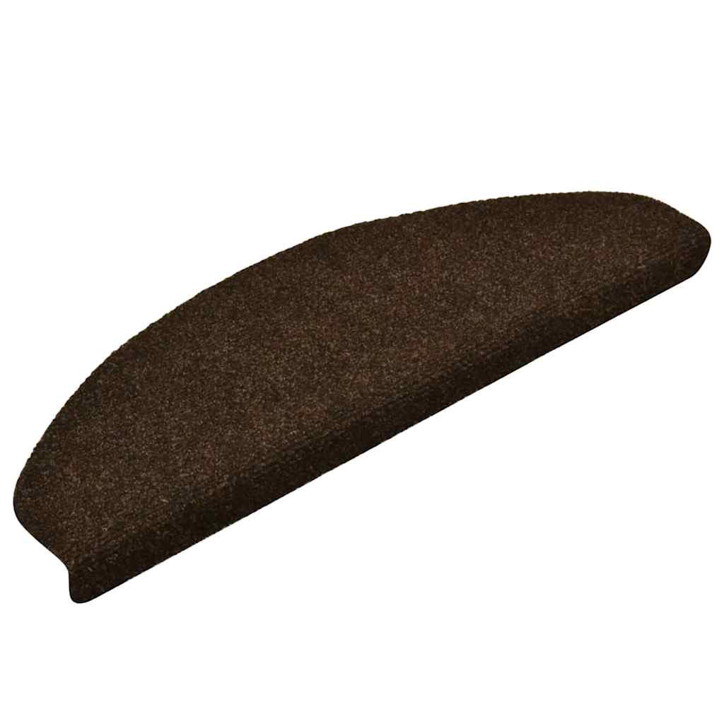 Πατάκια Σκαλιών Αυτοκόλλητα 5 τεμ. Καφέ Ημίστρογγυλά Μεγάλα 65x21x4 εκ. - PAKOBAZAAR