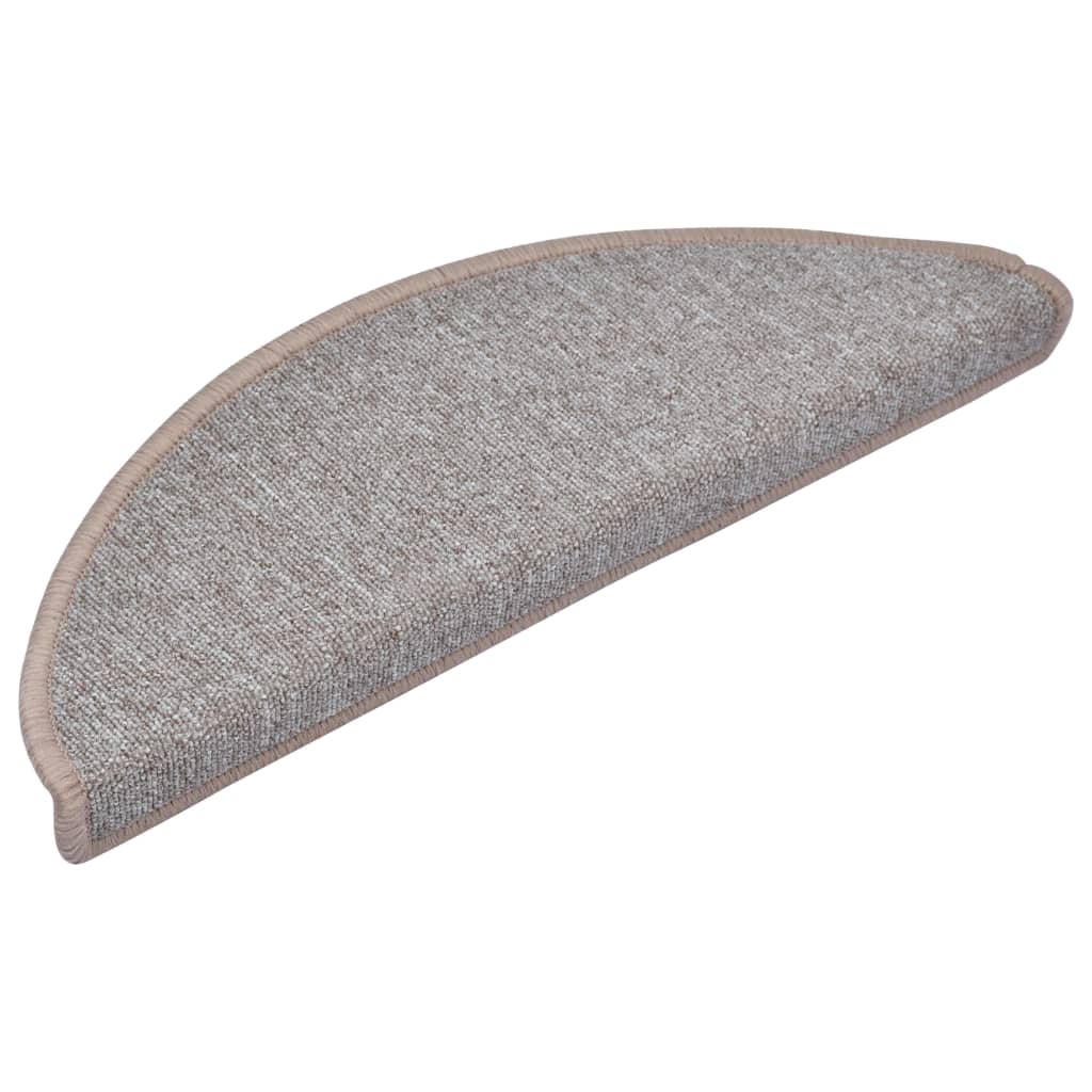 Πατάκια Σκαλιών 10 τεμ. Ανοιχτό Καφέ Ημίστρογγυλά Μεγάλα 65x24x4 εκ. - PAKOBAZAAR