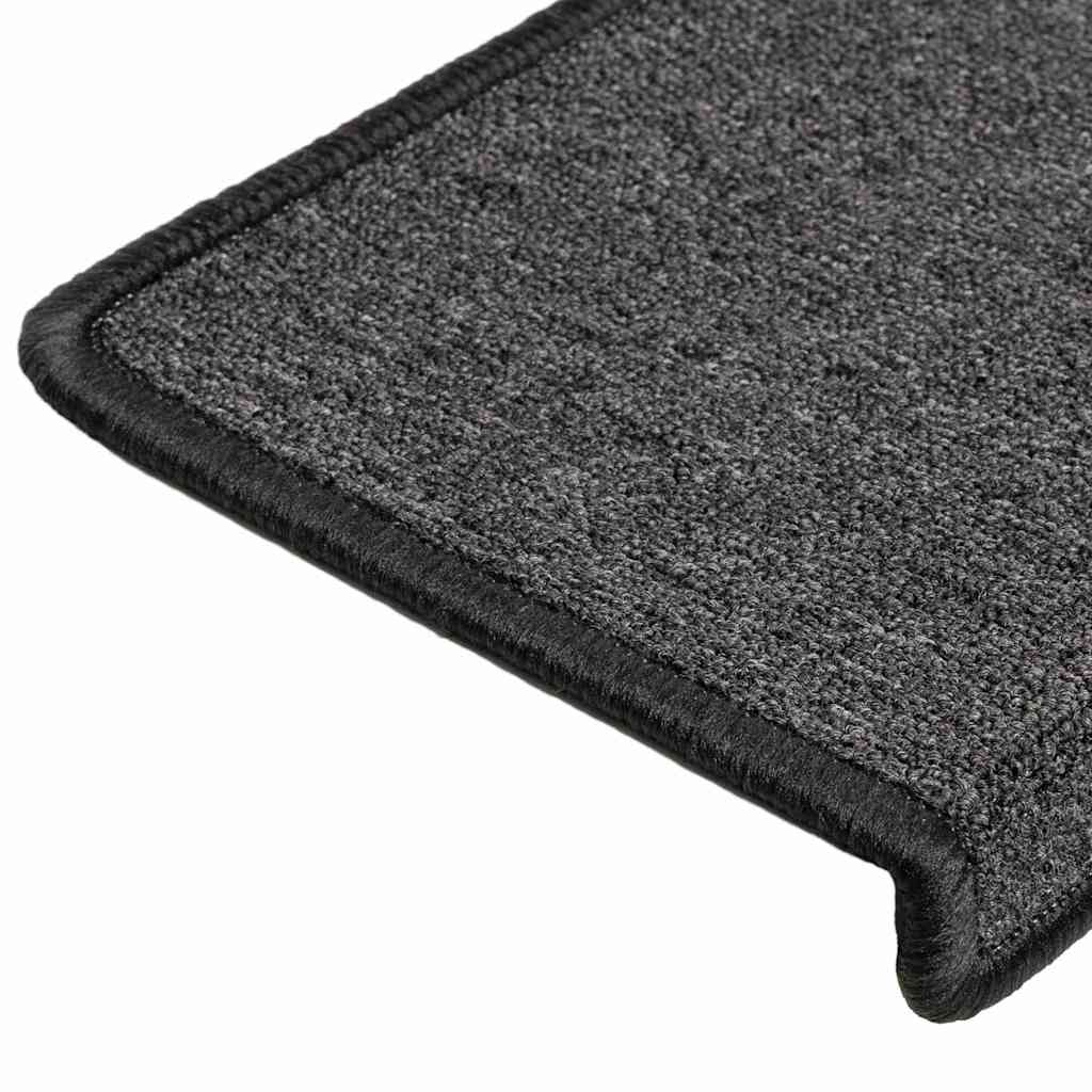 Πατάκια Σκαλοπάτια 10 τεμ. Ανθρακί 65x21x4 εκ. με Ορθογώνια Άκρη