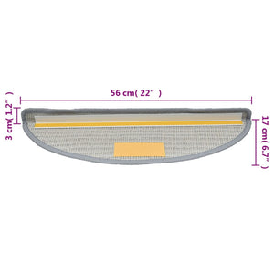 Πατάκια Σκαλιών 5 τεμ. Γκρι Ημίστρογγυλά 56x17x3 εκ.