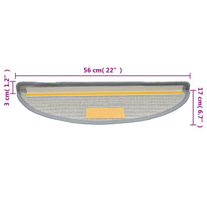 Πατάκια Σκαλιών 10 τεμ. Γκρι Ημίστρογγυλά 56x17x3 εκ. - PAKOBAZAAR