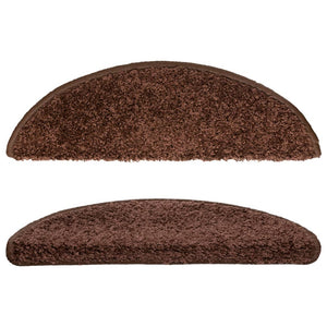 Πατάκια Σκαλιών 10 τεμ. Καφέ Ημίκυκλα 56x17x3 εκ. - PAKOBAZAAR