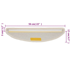 Πατάκια Σκαλιών 5 τεμ. Λευκά Ημίκυκλα 56x17x3 εκ.