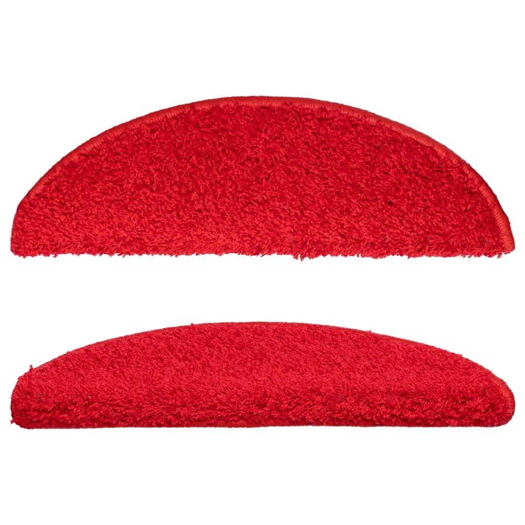 Πατάκια Σκαλιών 10 τεμ. Κόκκινα Ημίκυκλα 56x17x3 εκ. - PAKOBAZAAR