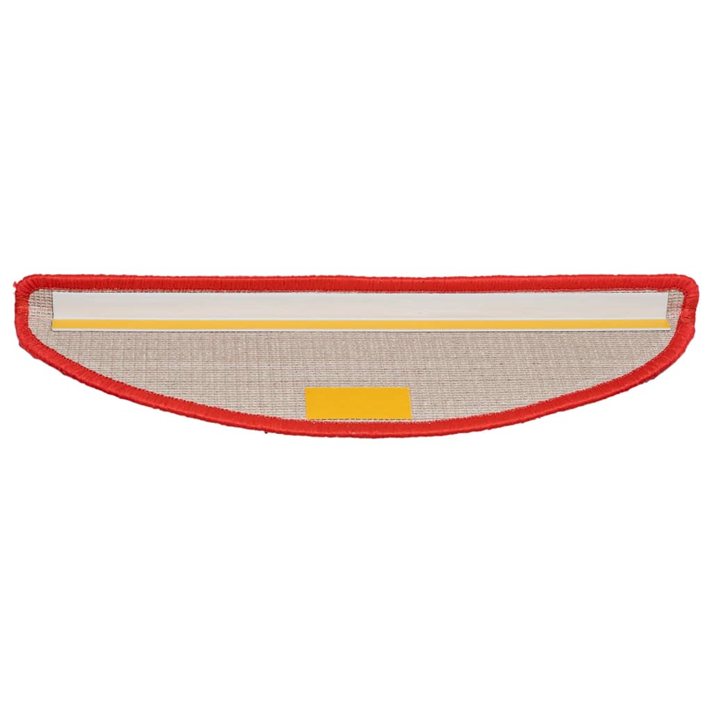 Πατάκια Σκαλιών 10 τεμ. Κόκκινα Ημίκυκλα 56x17x3 εκ. - PAKOBAZAAR