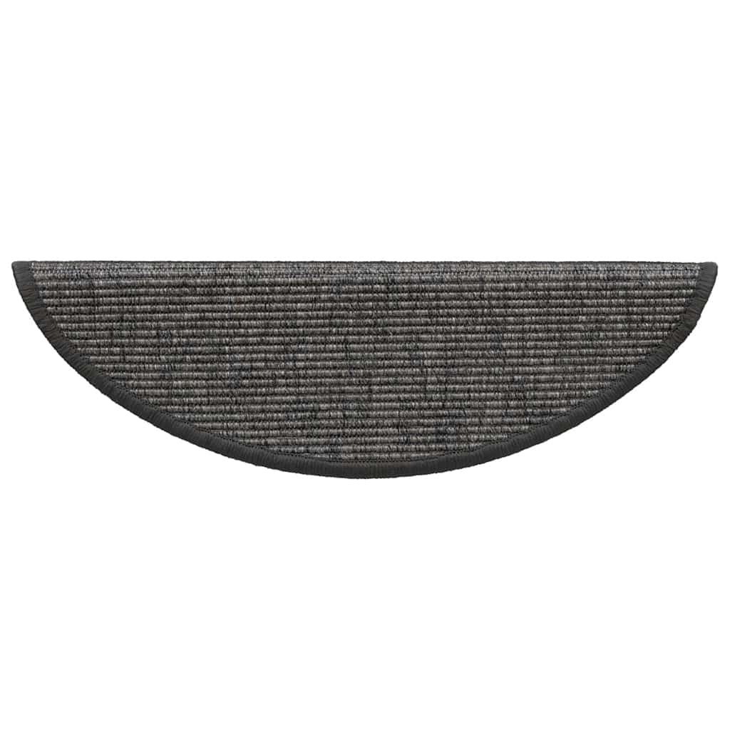 Πατάκια Σκαλιών 15 τεμ. Μπεζ και Γκρι Ημίστρογγυλά 56x17x3 εκ.