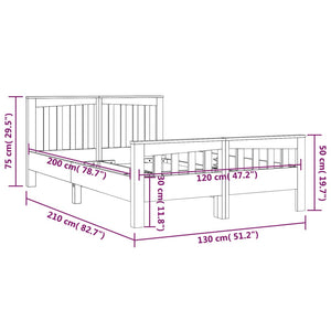 Πλαίσιο Κρεβατιού 120 x 200 εκ. από Μασίφ Ξύλο Teak