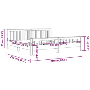 Πλαίσιο Κρεβατιού 200 x 200 εκ. από Μασίφ Ξύλο Teak