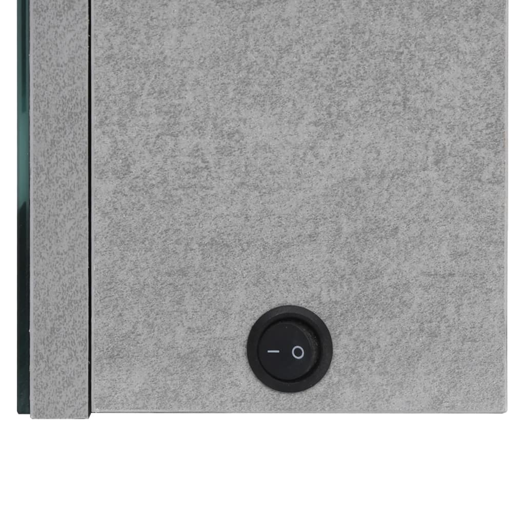 Ντουλάπι Μπάνιου με Καθρέφτη και LED Γκρι Σκυρ. 50x14x60 εκ.