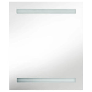 Ντουλάπι Μπάνιου με Καθρέφτη & LED Γυαλ. Γκρι 50 x 14 x 60 εκ.