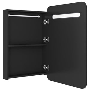 Καθρέφτης Μπάνιου με Ντουλάπι / LED Μαύρο 60 x 11 x 80 εκ.