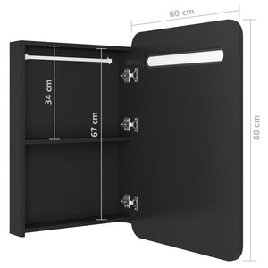 Καθρέφτης Μπάνιου με Ντουλάπι / LED Μαύρο 60 x 11 x 80 εκ.
