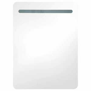 Ντουλάπι Μπάνιου με Καθρέφτη & LED Γυαλ. Γκρι 60 x 11 x 80 εκ.