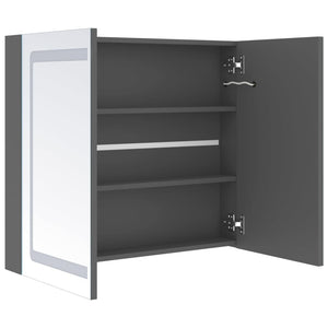 Καθρέφτης Μπάνιου με Ντουλάπι & LED Γκρι 80x12x68 εκ.