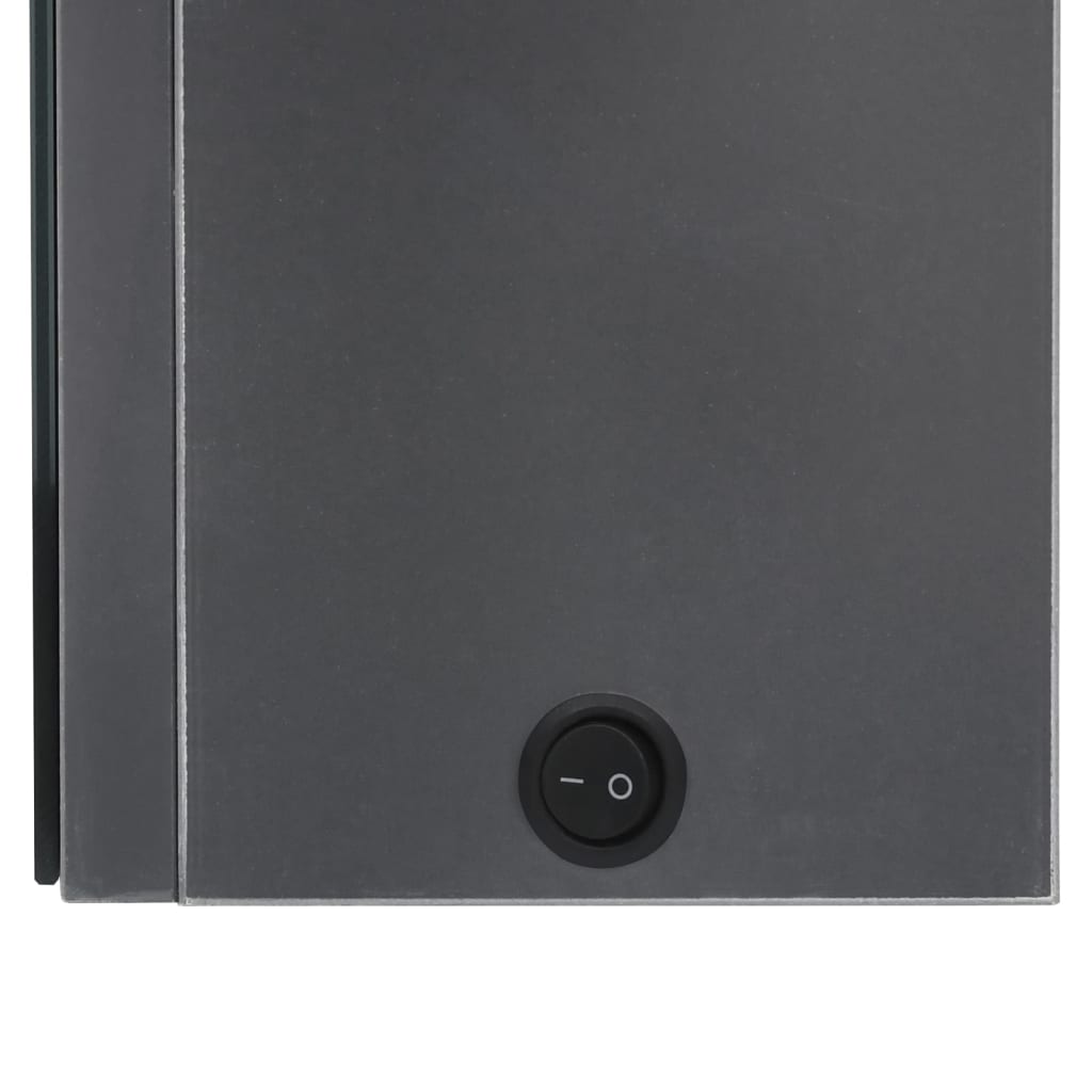 Ντουλάπι Μπάνιου με Καθρέφτη & LED Γυαλ. Γκρι 62 x 14 x 60 εκ.