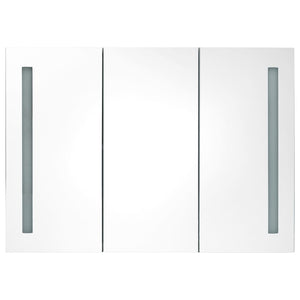 Καθρέφτης Μπάνιου με Ντουλάπι & LED Γκρι 89 x 14 x 62 εκ.