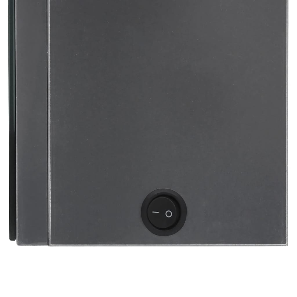 Καθρέφτης Μπάνιου με Ντουλάπι & LED Γυαλ. Γκρι 89 x 14 x 62 εκ.