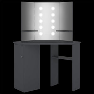 Μπουντουάρ Γωνιακό με LED Γκρι 111 x 54 x 141,5 εκ.
