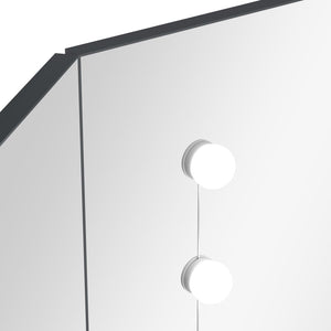 Μπουντουάρ Γωνιακό με LED Γκρι 111 x 54 x 141,5 εκ.