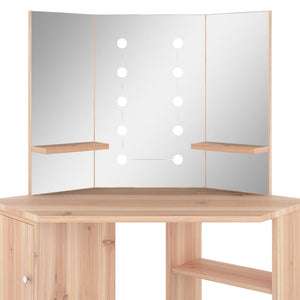 Μπουντουάρ Γωνιακό με LED Χρώμα Δρυς 111 x 54 x 141,5 εκ.