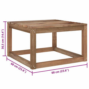 Τραπέζι Κήπου από Παλέτες Καφέ 60x60x36,5 εκ. από Ξύλο Πεύκου
