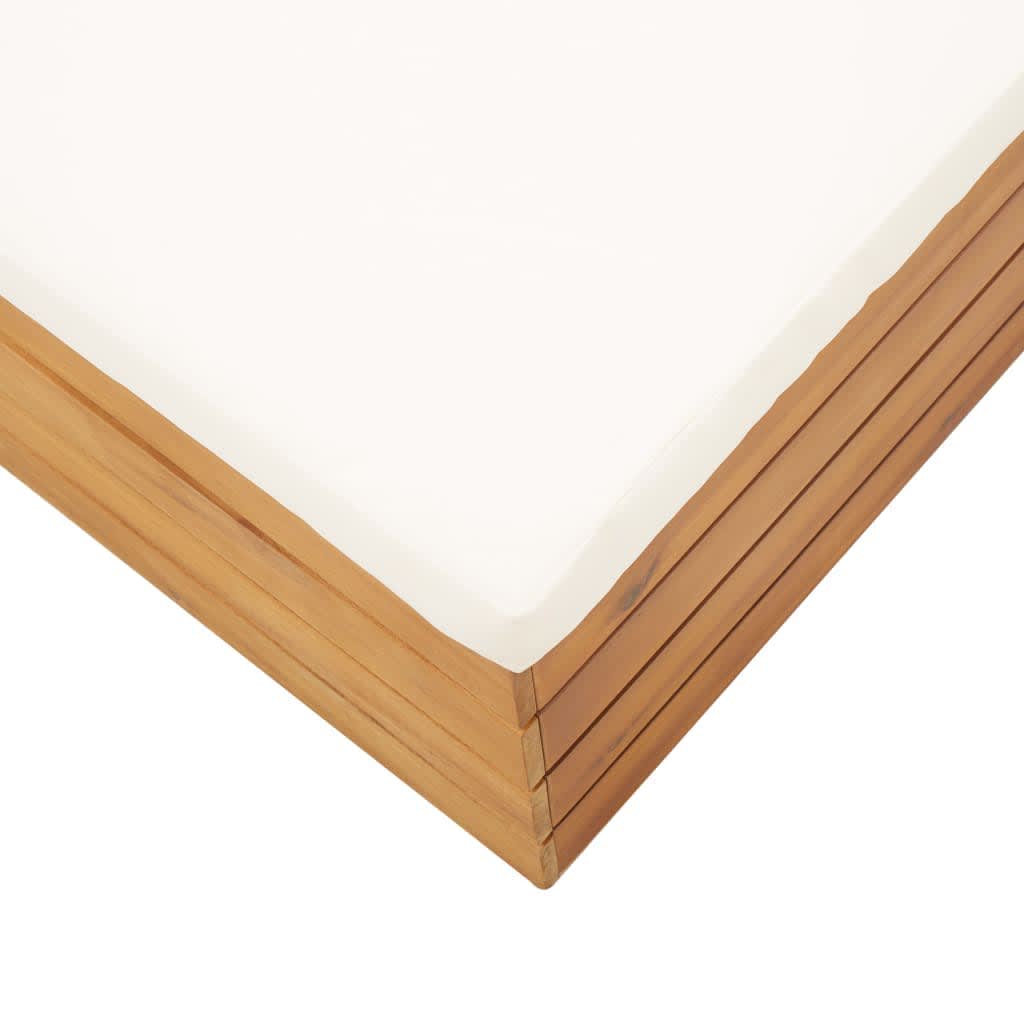 Σετ Τραπέζι Κήπου & Υποπόδιο από Μασίφ Ξύλο Ακακίας με Μαξιλάρι