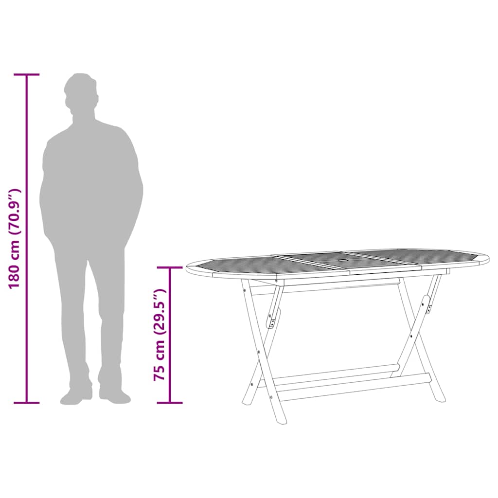 Τραπέζι Κήπου Πτυσσόμενο 160 x 85 x 75 εκ Μασίφ Ξύλο Ευκαλύπτου