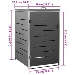 Πλαίσιο για Κάδο Απορρ. με Ρόδες 69x77,5x112,5 εκ Αν. Ατσάλι - PAKOBAZAAR