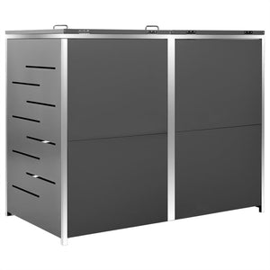 Πλαίσιο Κάδων Απορρ. Διπλό με Ρόδες 138x77,5x112,5 εκ Αν. Ατσα. - PAKOBAZAAR