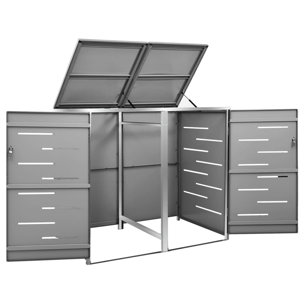 Πλαίσιο Κάδων Απορρ. Διπλό με Ρόδες 138x77,5x112,5 εκ Αν. Ατσα. - PAKOBAZAAR