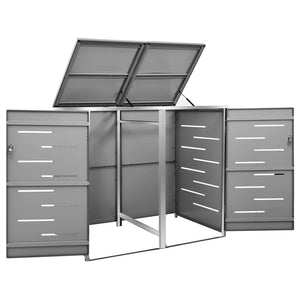 Πλαίσιο Κάδων Απορρ. Διπλό με Ρόδες 138x77,5x112,5 εκ Αν. Ατσα. - PAKOBAZAAR