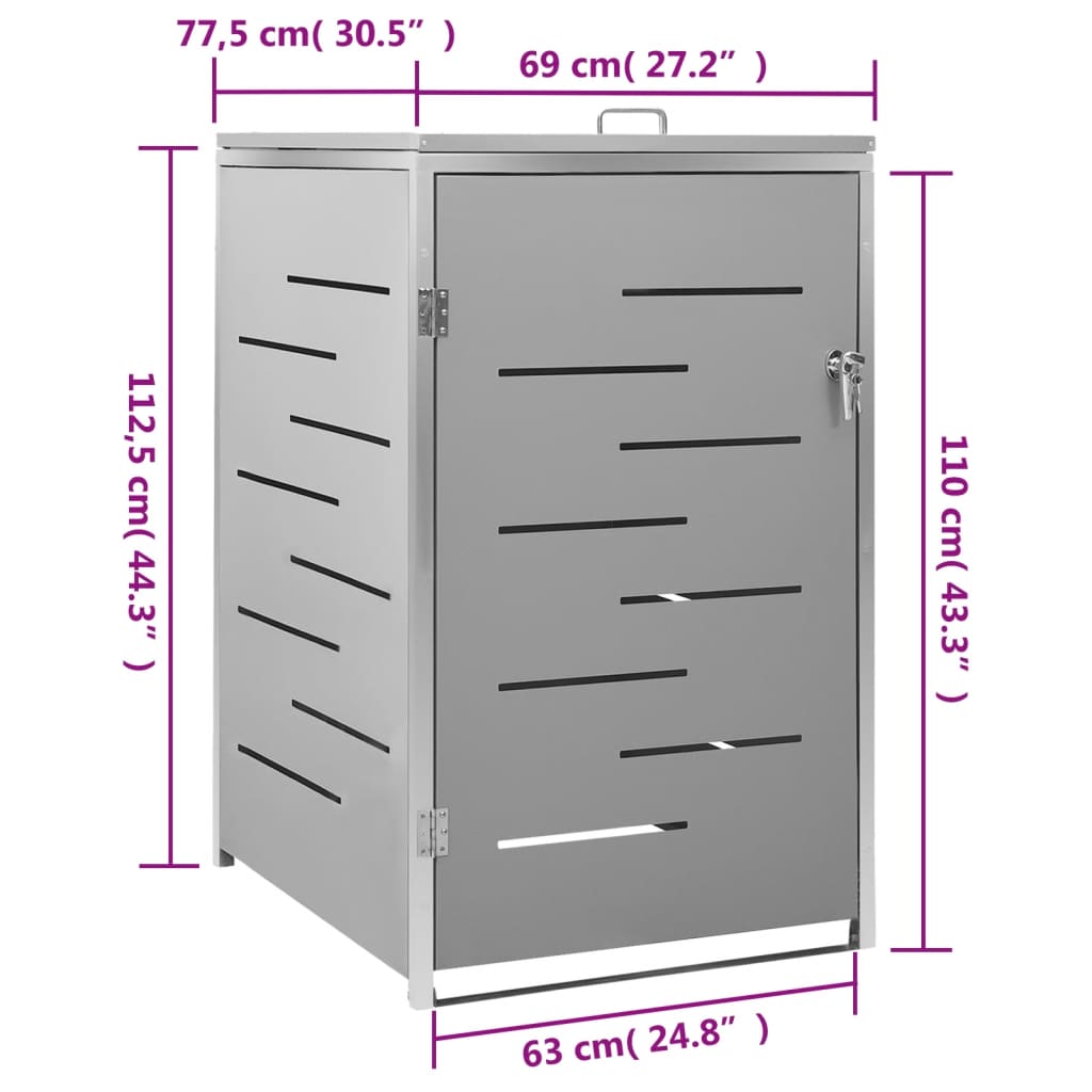 Πλαίσιο για Κάδο Απορρ. με Ρόδες 69x77,5x112,5 εκ Αν. Ατσάλι - PAKOBAZAAR