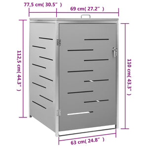 Πλαίσιο για Κάδο Απορρ. με Ρόδες 69x77,5x112,5 εκ Αν. Ατσάλι - PAKOBAZAAR