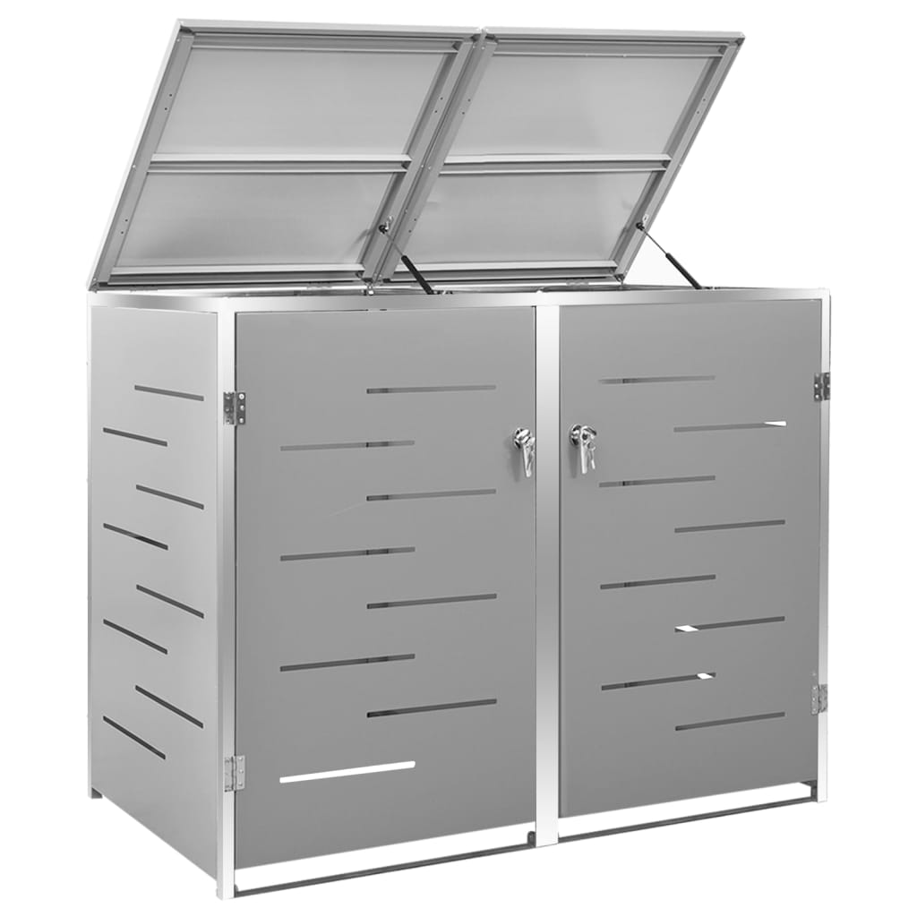 Πλαίσιο Κάδων Απορρ. Διπλό με Ρόδες 138x77,5x112,5 εκ Αν. Ατσα. - PAKOBAZAAR