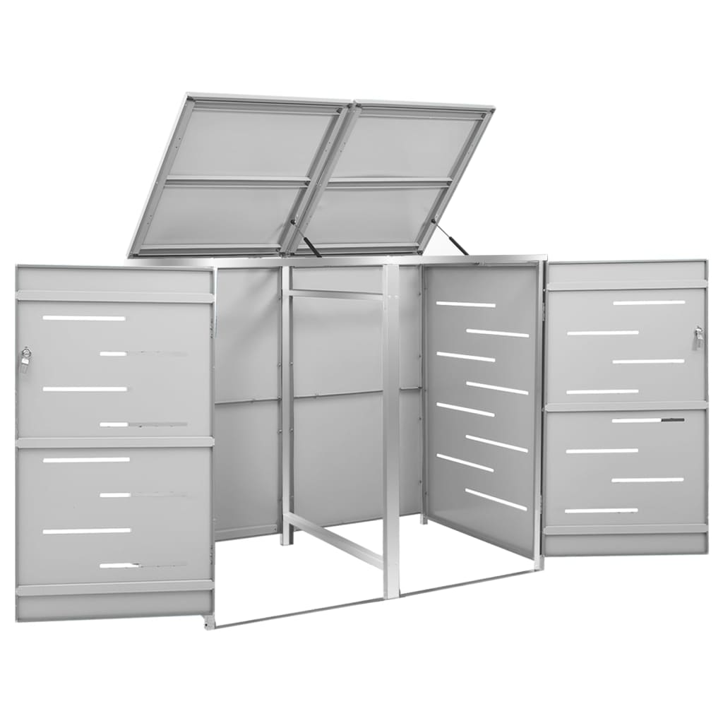 Πλαίσιο Κάδων Απορρ. Διπλό με Ρόδες 138x77,5x112,5 εκ Αν. Ατσα. - PAKOBAZAAR
