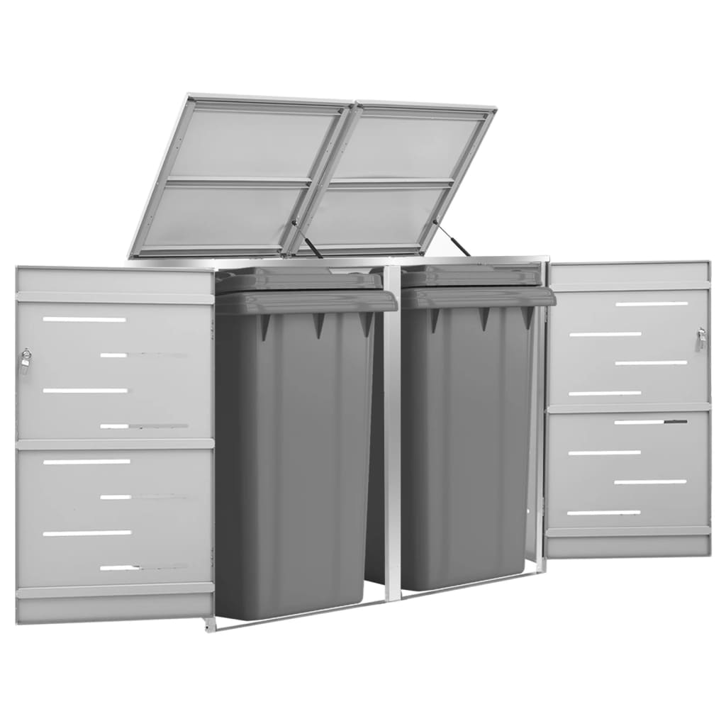 Πλαίσιο Κάδων Απορρ. Διπλό με Ρόδες 138x77,5x112,5 εκ Αν. Ατσα. - PAKOBAZAAR