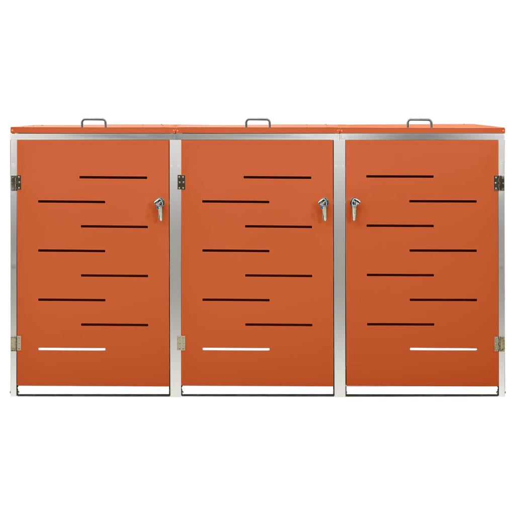 Πλαίσιο Κάδου Απορρ. Τριπλό με Ρόδες 207x77,5x112,5εκ. Αν. Ατσ. - PAKOBAZAAR