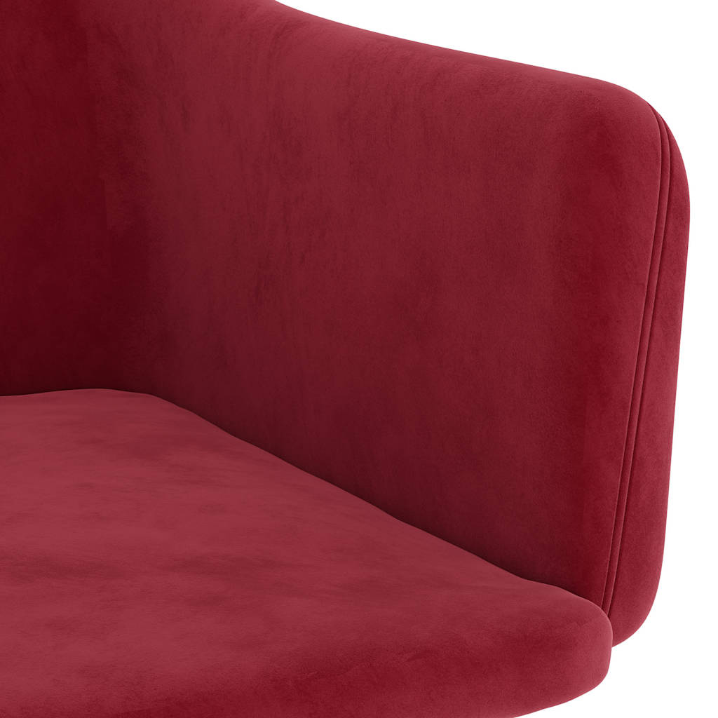 Καρέκλες Τραπεζαρίας 6 τεμ. Μπορντό Βελούδινες
