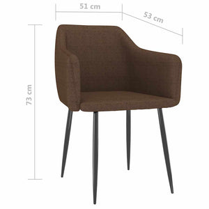 Καρέκλες Τραπεζαρίας 6 τεμ. Καφέ Υφασμάτινες